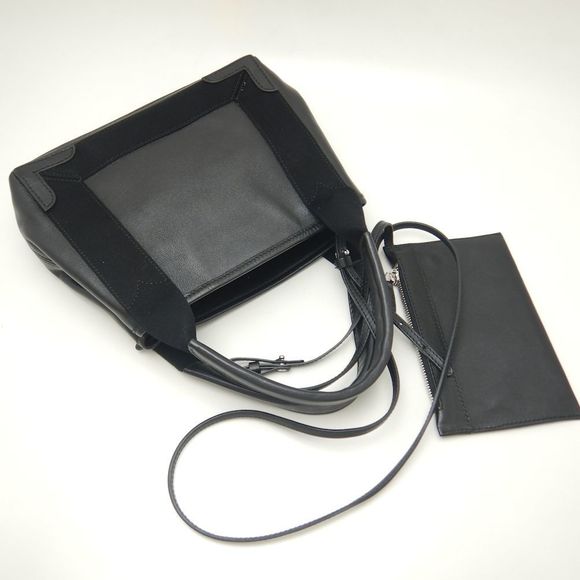 Balenciaga Navy Cabas XS Tote Bag Canvas Leather Black - Picture 2 of 8